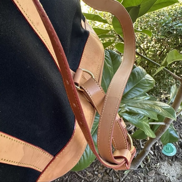 Vintage Dooney & Bourke Backpack Bucket Bag Shoulder Purse USA Black Canvas READ - Picture 7 of 15